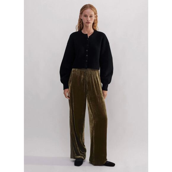 ME+EM Dramatic Sleeve Crop Knit Jacket Cardigan Black XS Wool Cashmere Sweater - Picture 2 of 11